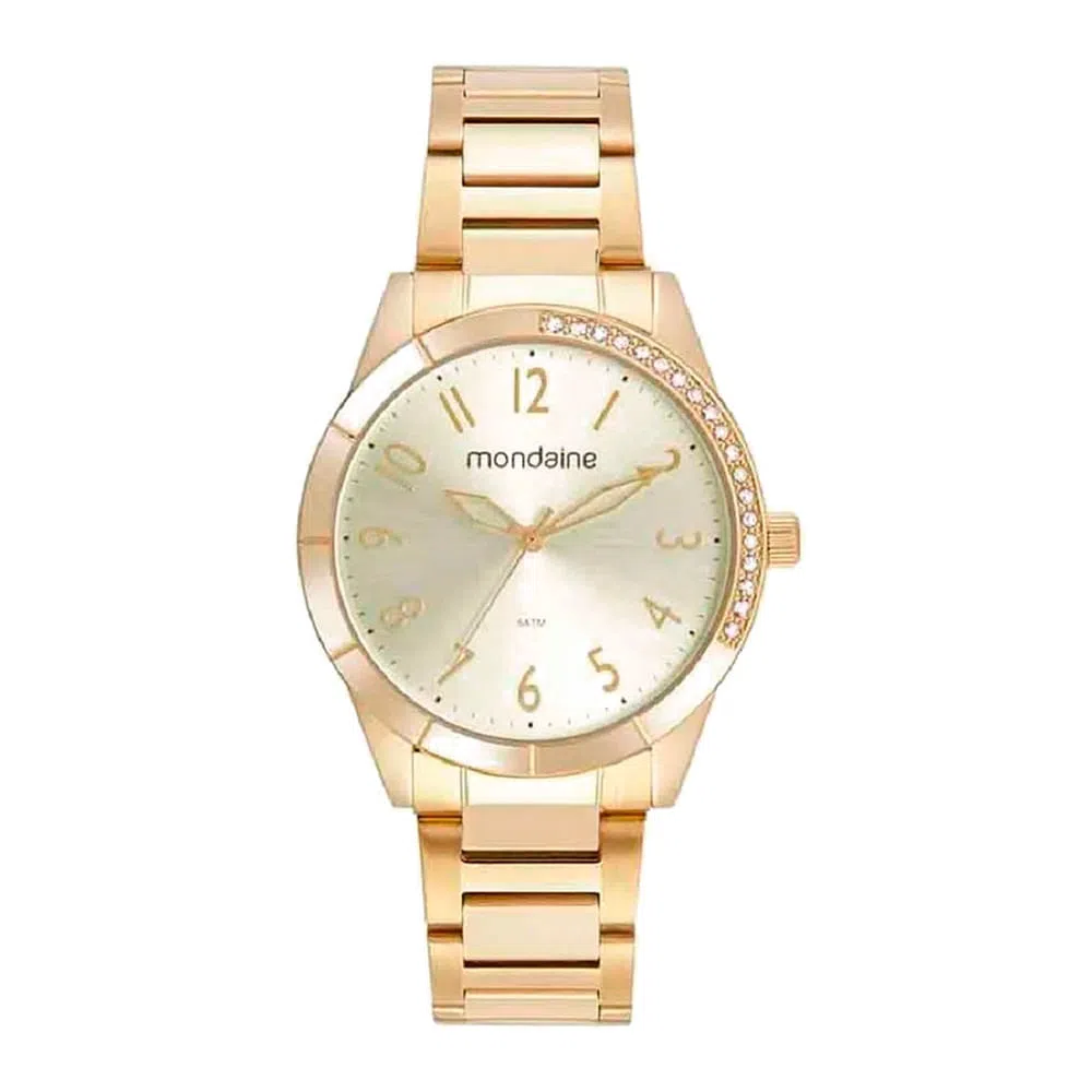 Relógio Feminino Cristais Mondaine Dourado 32522LPMVDE1