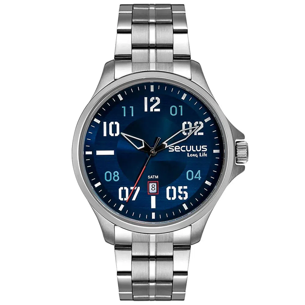 Relógio Masculino Long Life Seculus Prata 77201G0SVNA2